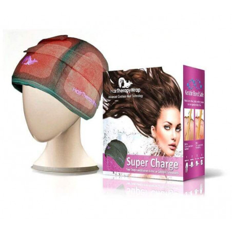 Draadloze, verwarmende Hair Therapy Wrap Kap in de kleur bruin