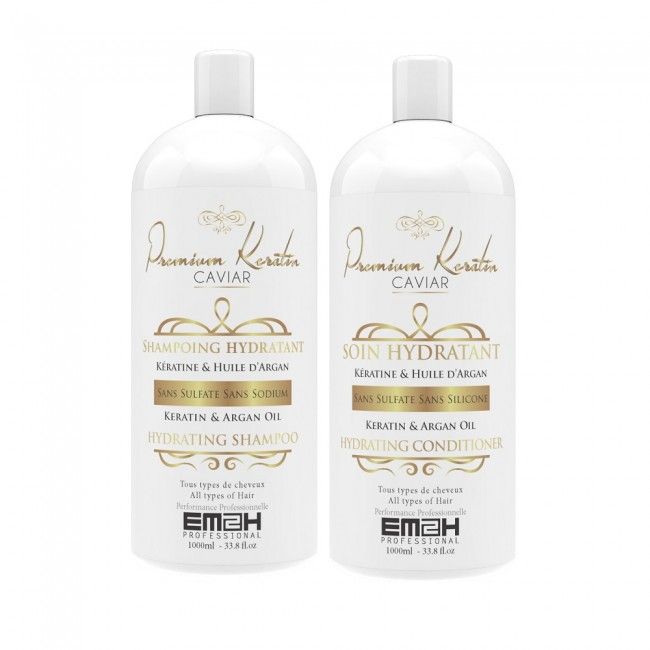 Premium Keratin Caviar Hydration and Repair Kit with Keratin and Argan Oil - 2 x 1000ml