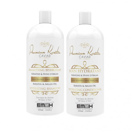 Premium Keratin Caviar Hydration and Repair Kit with Keratin and Argan Oil - 2 x 1000ml
