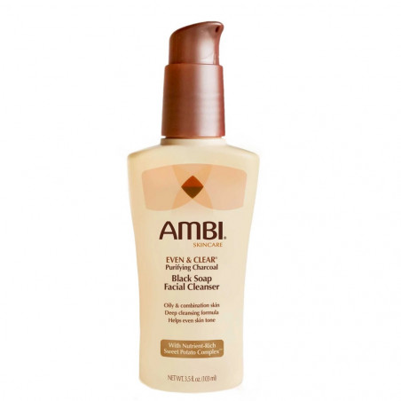 Ambi Even & Clear Black Soap Facial Cleanser - Nettoyant visage au savon noir