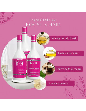 Boost K-Hair kit met Braziliaanse gladmakende verzorging of anti-ageing haarverzorging 1000ml