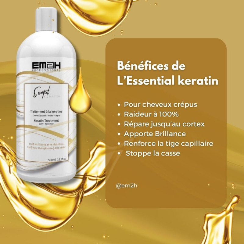 Essential Keratin  kit de lissage pour cheveux afros