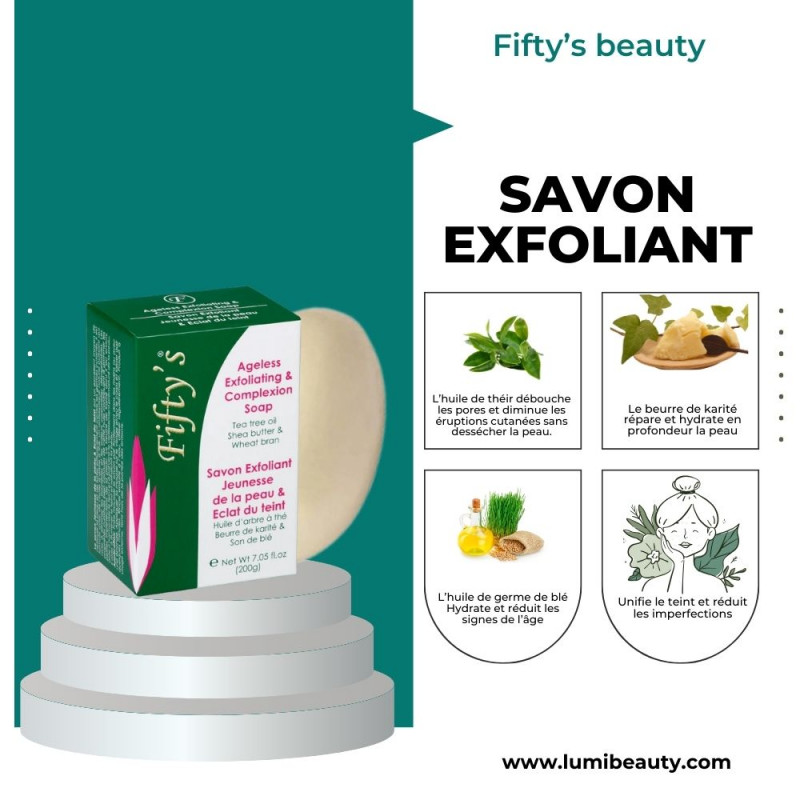 Savon exfoliant éclaircissant -  Fifty's Beauty