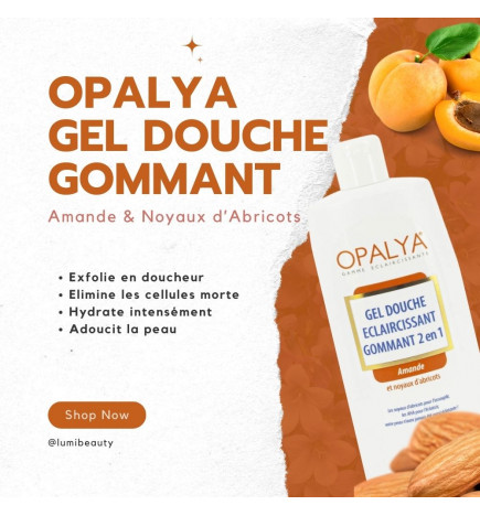 Opalya Gel de Ducha Exfoliante Aclarante 2 en 1 - Almendra