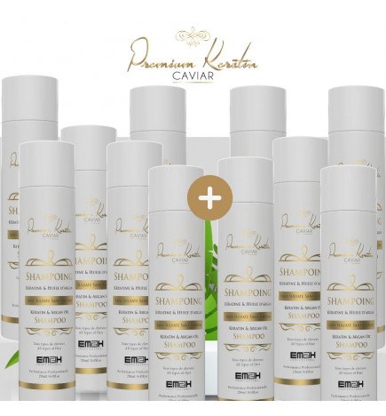 Premium Keratin Caviar - Pack x 12 Shampoings sans sulfate