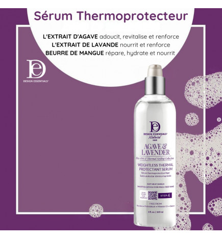 Design Essentials Agave & Lavender Weightless Thermal Protectant Serum - Thermoprotective serum
