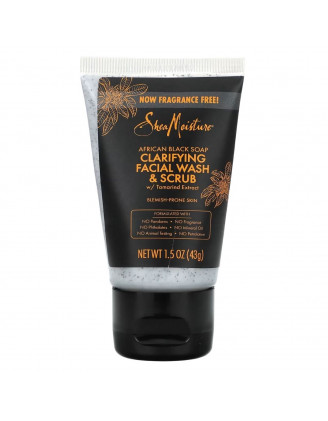 SShea Moisture African Black Soap Clarifying Facial Wash & Scrub
