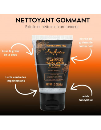 SShea Moisture African Black Soap Clarifying Facial Wash & Scrub