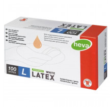 Heva white disposable gloves powdered L