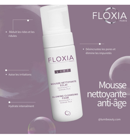 Floxia Lift Glowing Cleansing Foam - Schiuma detergente Radiance per il viso