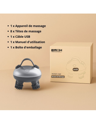 Brosse de Massage Électrique Cuir Chevelu – Croissance & Détente