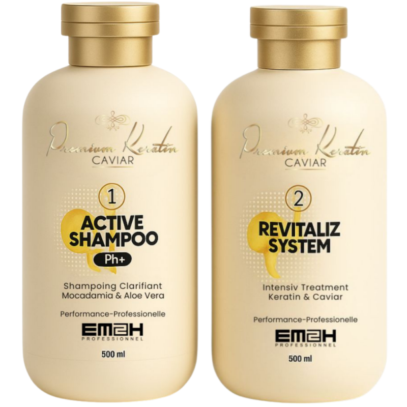 Premium Keratin Caviar Brazilian Keratin Treatment Kit (Activ Shampoo & Revitaliz System) - 500ml Premium Keratin Caviar Brazilian Keratin Treatment Kit (Activ Shampoo & Revitaliz System) - 500ml
