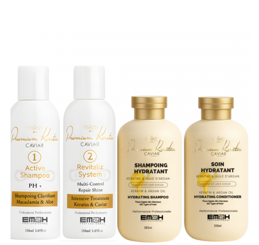 Premium Keratin Caviar 150ml Kit and Smoothing Extension aftercare