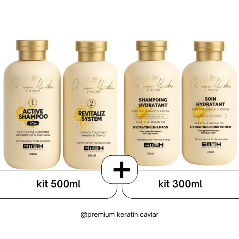 Premium Keratin Caviar Kit de Lissage Brésilien