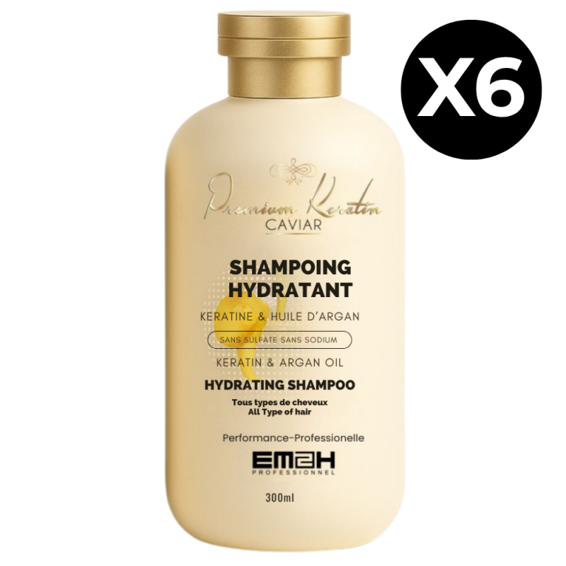 Premium Keratin Caviar - Pack de 6 Shampoings sans sulfate