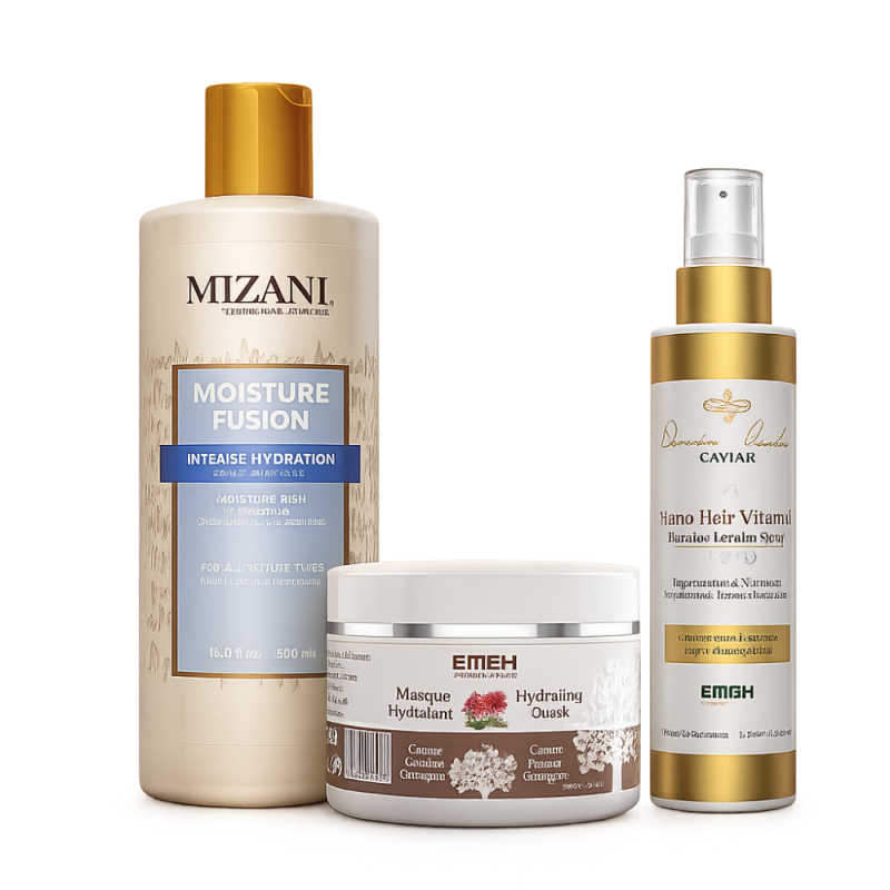 Routine cheveux crépus secs – hydratation intense