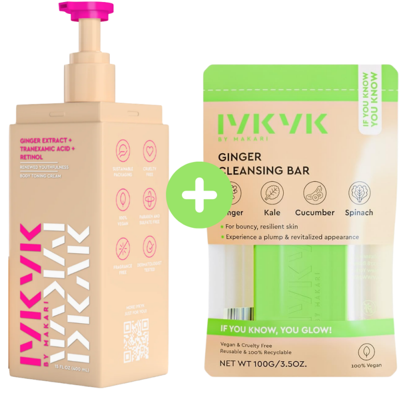 IYKYK By Makari Ginger Cleansing Bar & Ginger Extract + Tranexamic Acid Body Toning Cream