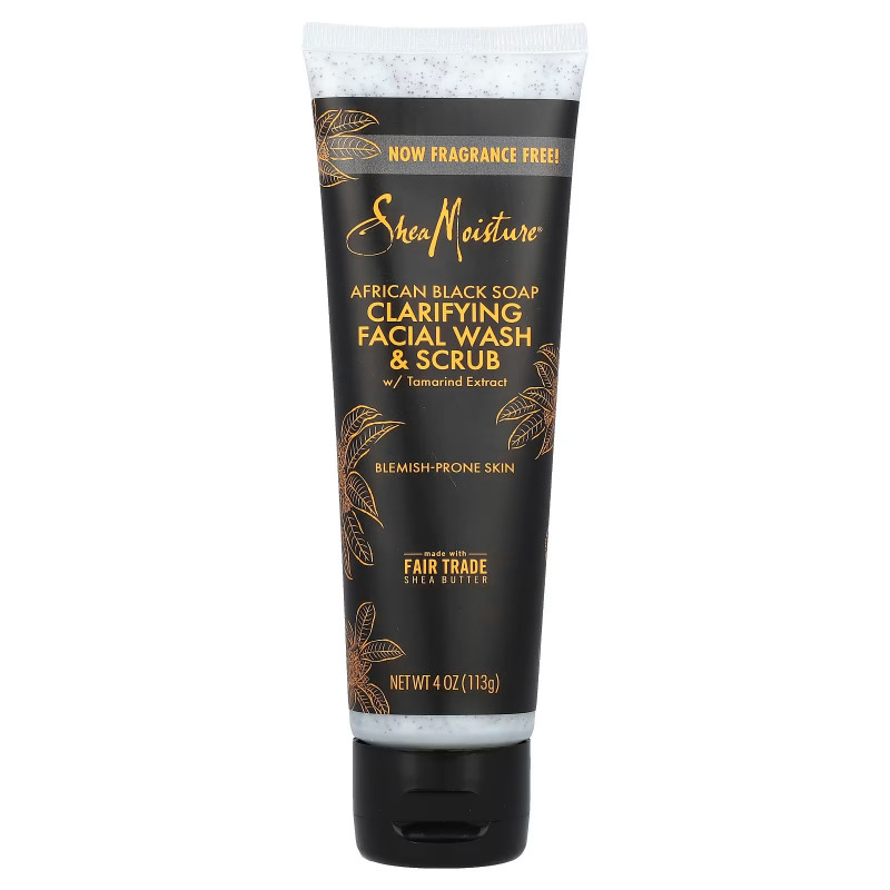 SShea Moisture African Black Soap Clarifying Facial Wash & Scrub