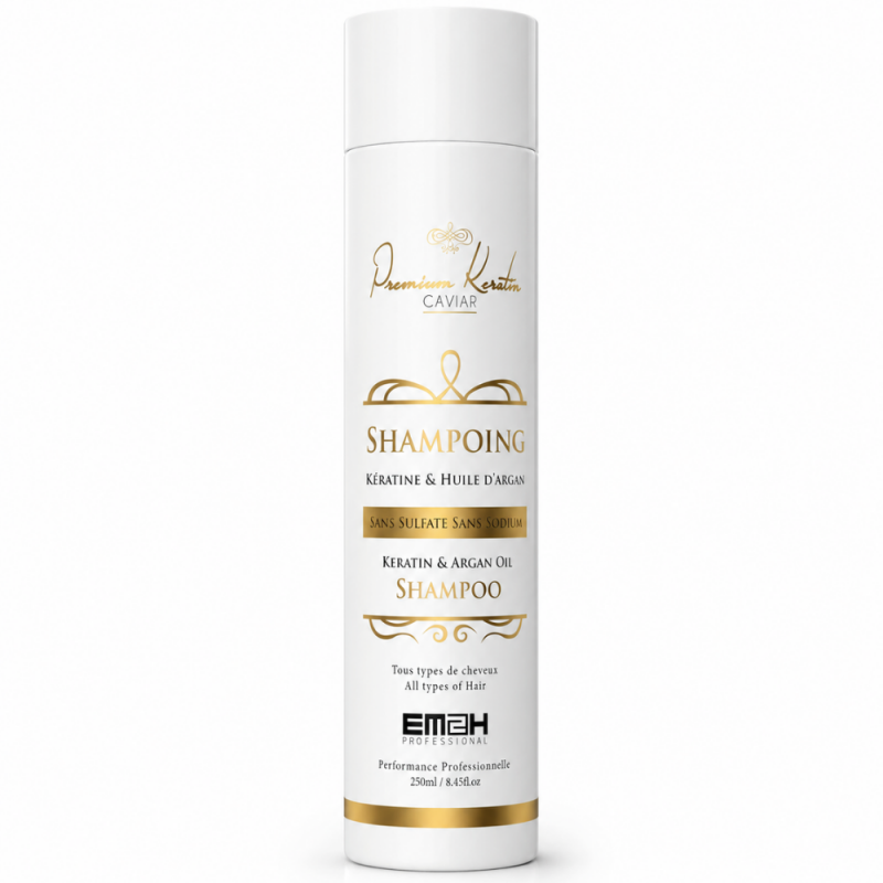Premium Keratin caviar Professional Sulfate-Free Keratin & Argan Shampoo